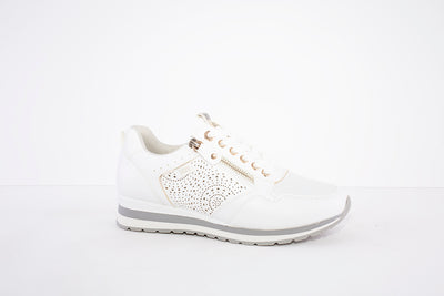XTI - 44320 FLAT LACE UP FASHION SHOE - WHITE