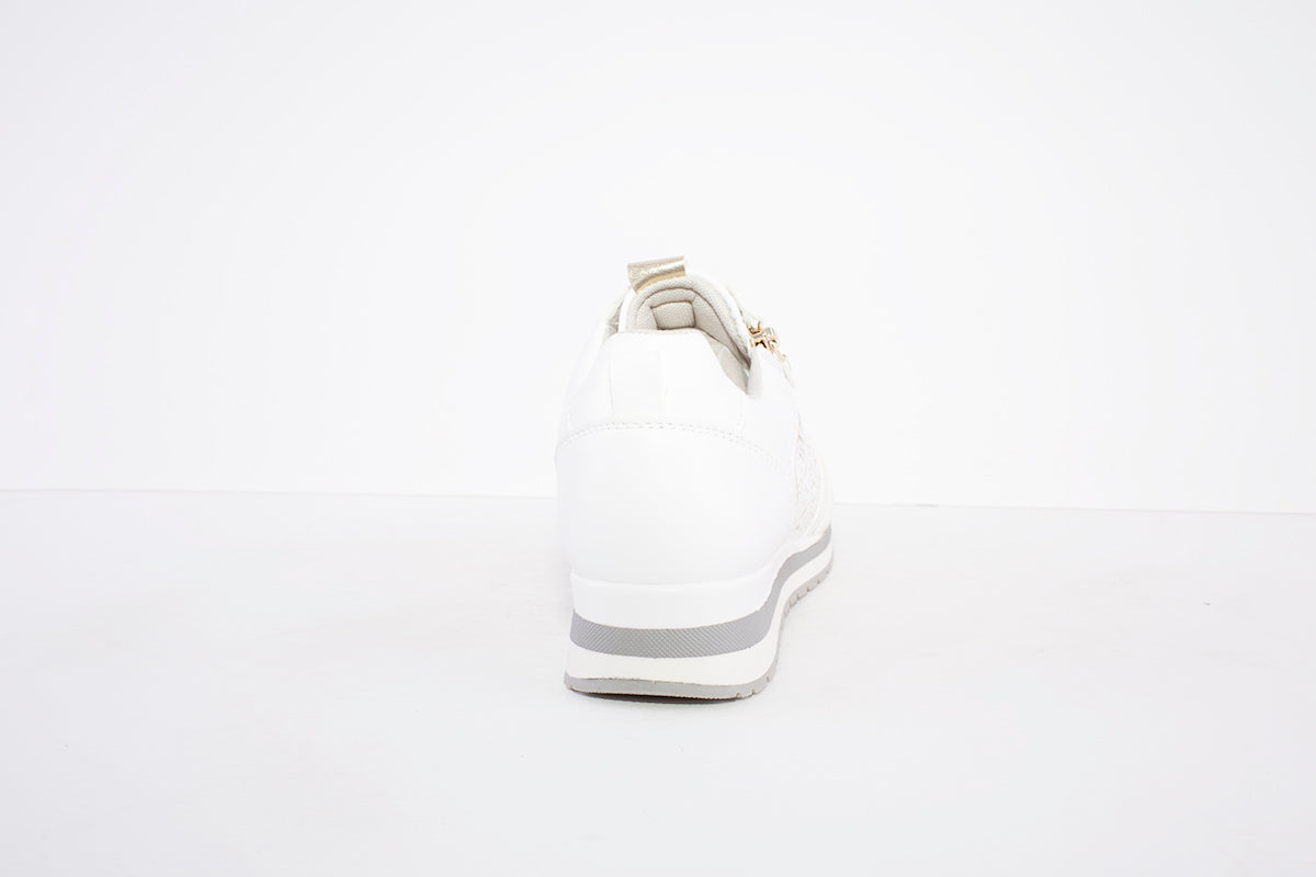 XTI - 44320 FLAT LACE UP FASHION SHOE - WHITE