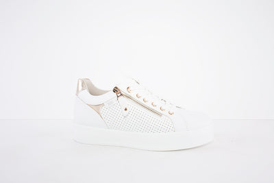 XTI - 44309 LACED/ZIP FASHION SHOE - WHITE