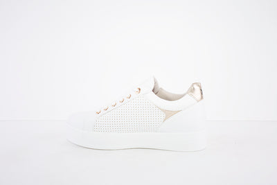 XTI - 44309 LACED/ZIP FASHION SHOE - WHITE