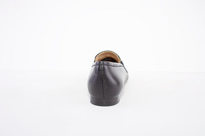 MARIA JAEN - 4026 LOW HEEL SLIP-ON SHOE - BLACK LEATHER