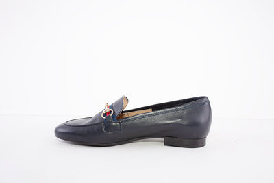 MARIA JAEN - 4026 LOW HEEL SLIP-ON SHOE - NAVY LEATHER