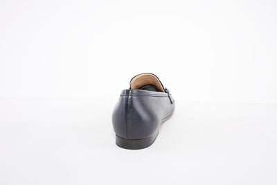 MARIA JAEN - 4026 LOW HEEL SLIP-ON SHOE - NAVY LEATHER