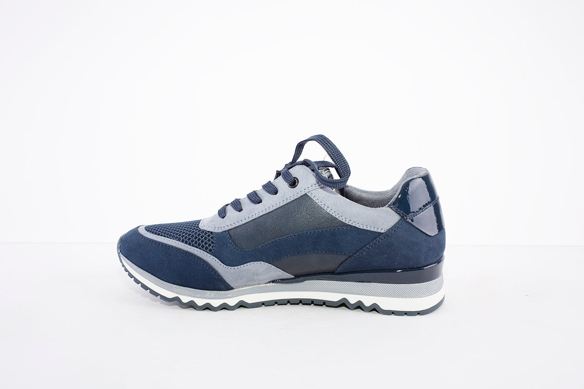 MARCO TOZZI - 23730-890 LACE/ZIP FASHION TRAINER - NAVY COMBI