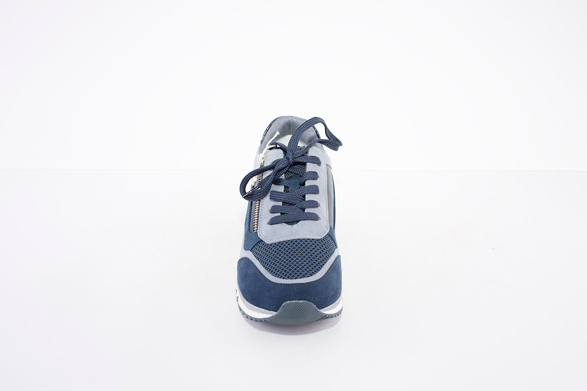 MARCO TOZZI - 23730-890 LACE/ZIP FASHION TRAINER - NAVY COMBI