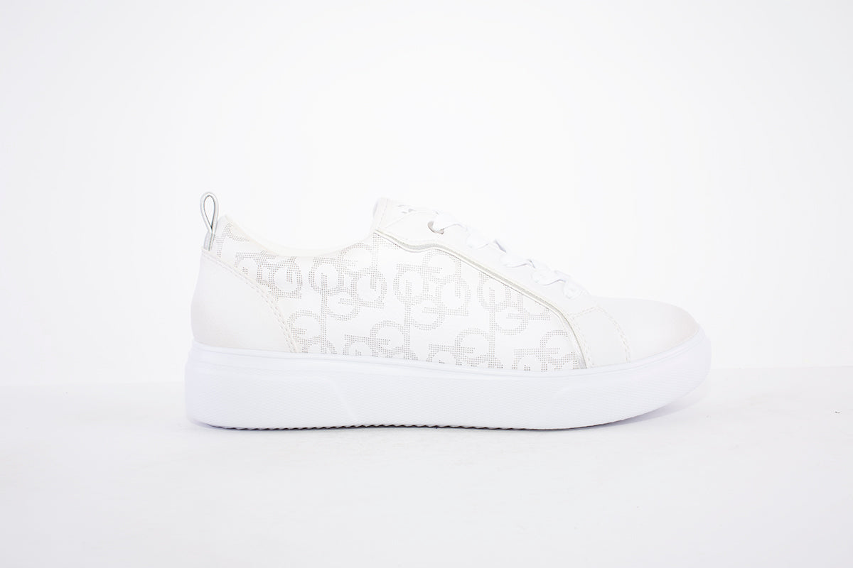 BUGATTI - 431 A2S09 LACED FASHION TRAINER - WHITE LEATHER