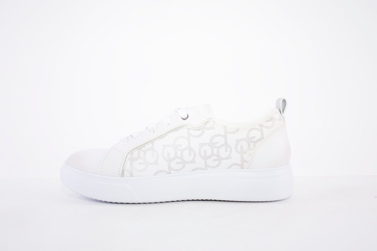 BUGATTI - 431 A2S09 LACED FASHION TRAINER - WHITE LEATHER