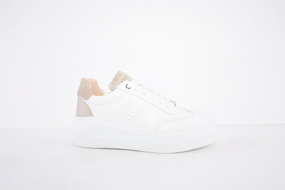 UNISA - FRAILE LACE UP CASUAL SHOE - WHITE/BEIGE