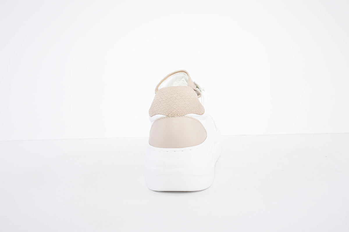 UNISA - FRAILE LACE UP CASUAL SHOE - WHITE/BEIGE