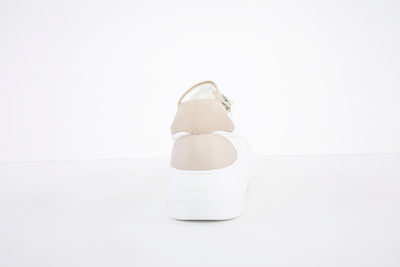 UNISA - FRAILE LACE UP CASUAL SHOE - WHITE/BEIGE