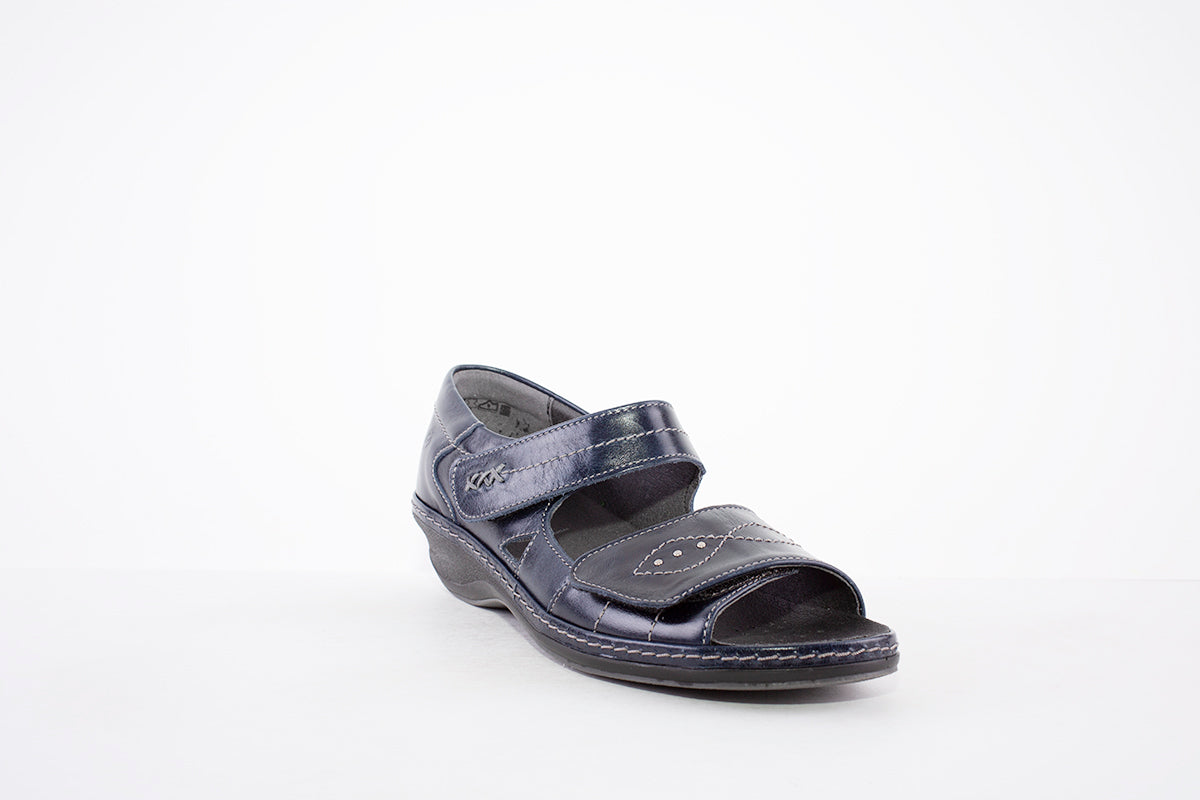 SUAVE - 6020 03 LOW WEDGE HEEL-IN SANDAL - NAVY