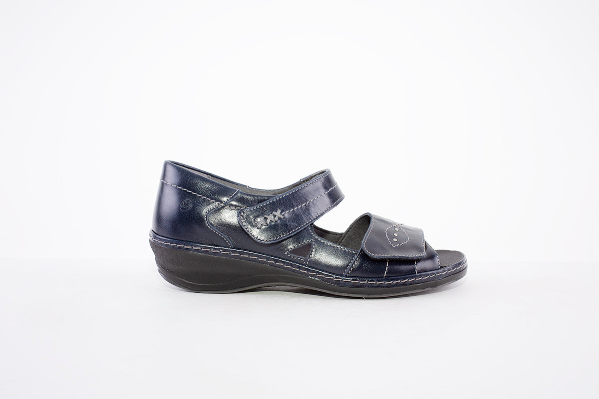 SUAVE - 6020 03 LOW WEDGE HEEL-IN SANDAL - NAVY