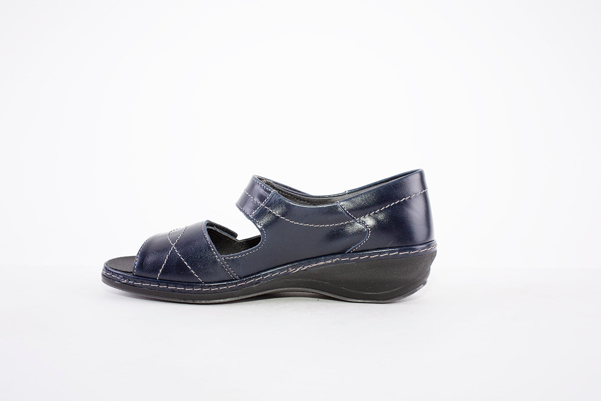 SUAVE - 6020 03 LOW WEDGE HEEL-IN SANDAL - NAVY