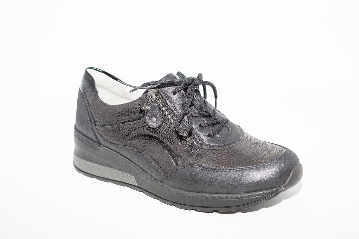 WALDLAUFER - CLARA-LACED ZIP SHOE - BLACK