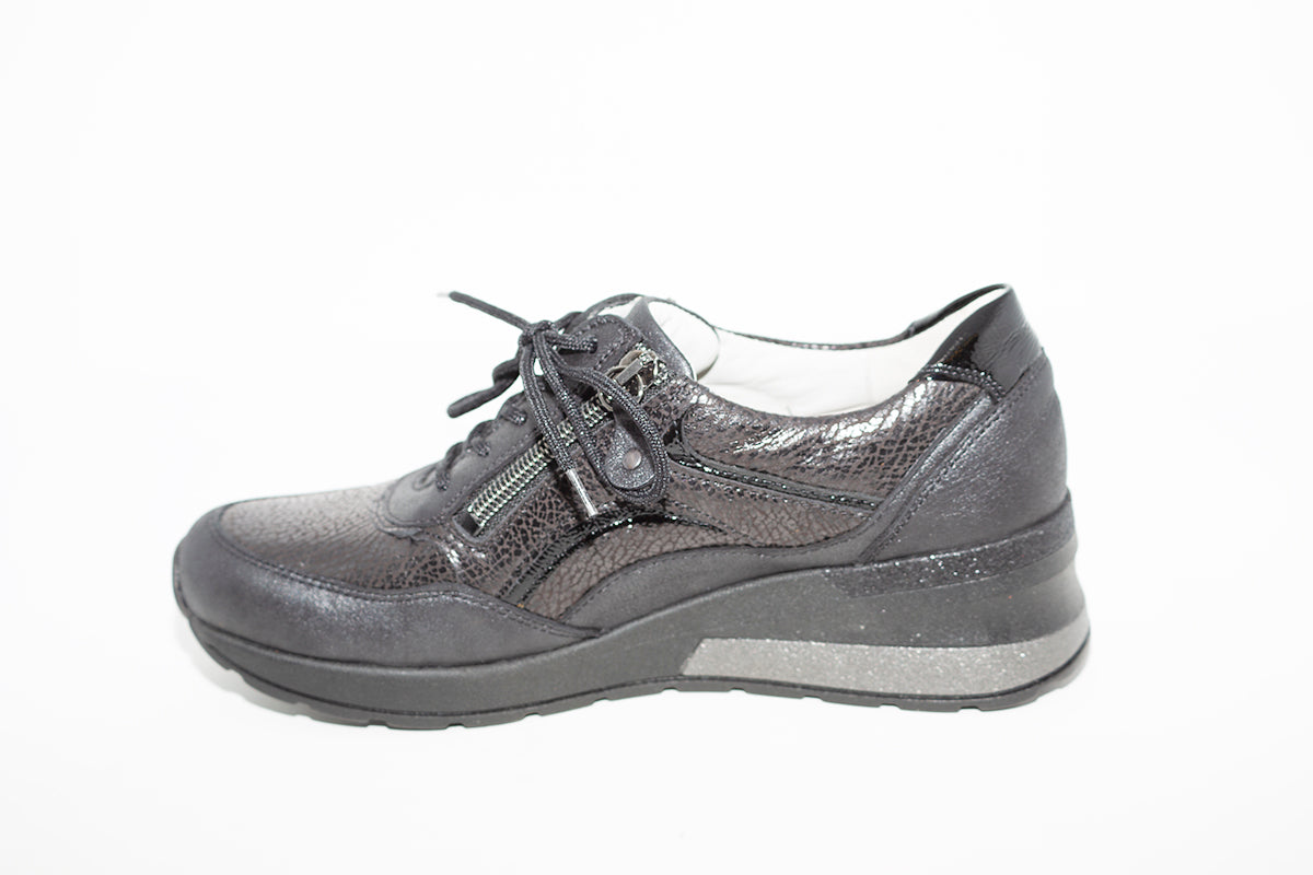 WALDLAUFER - CLARA-LACED ZIP SHOE - BLACK