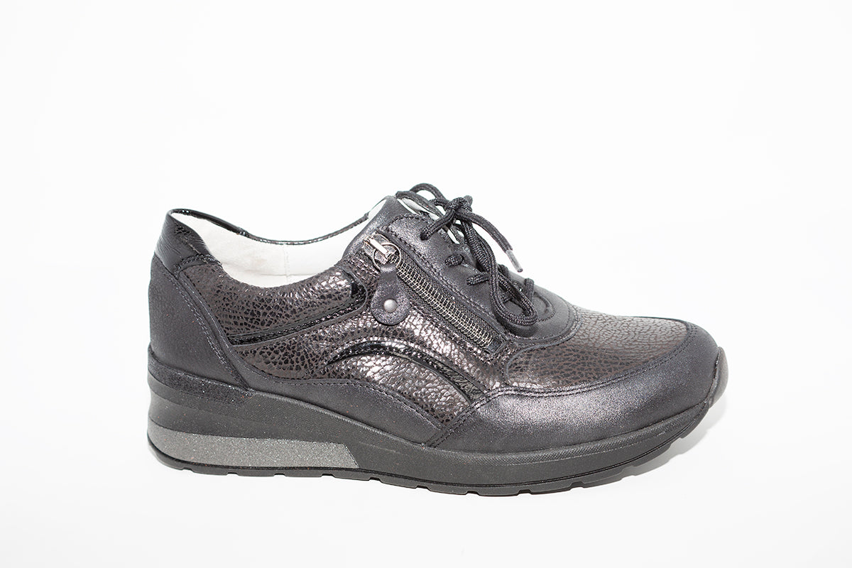 WALDLAUFER - CLARA-LACED ZIP SHOE - BLACK