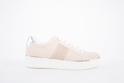 MARCO TOZZI - 23710-523 LACED FASHION SHOE WITH SILVER DETAIL - PINK