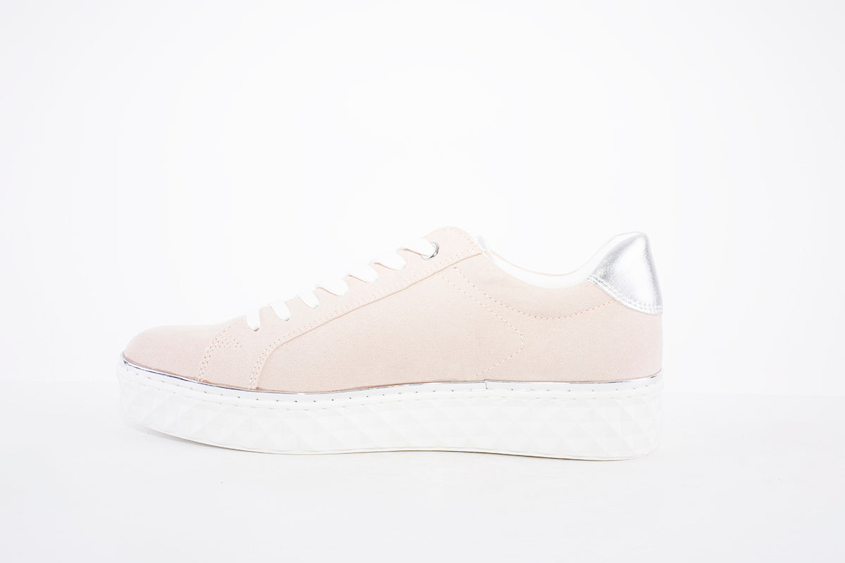 MARCO TOZZI - 23710-523 LACED FASHION SHOE WITH SILVER DETAIL - PINK