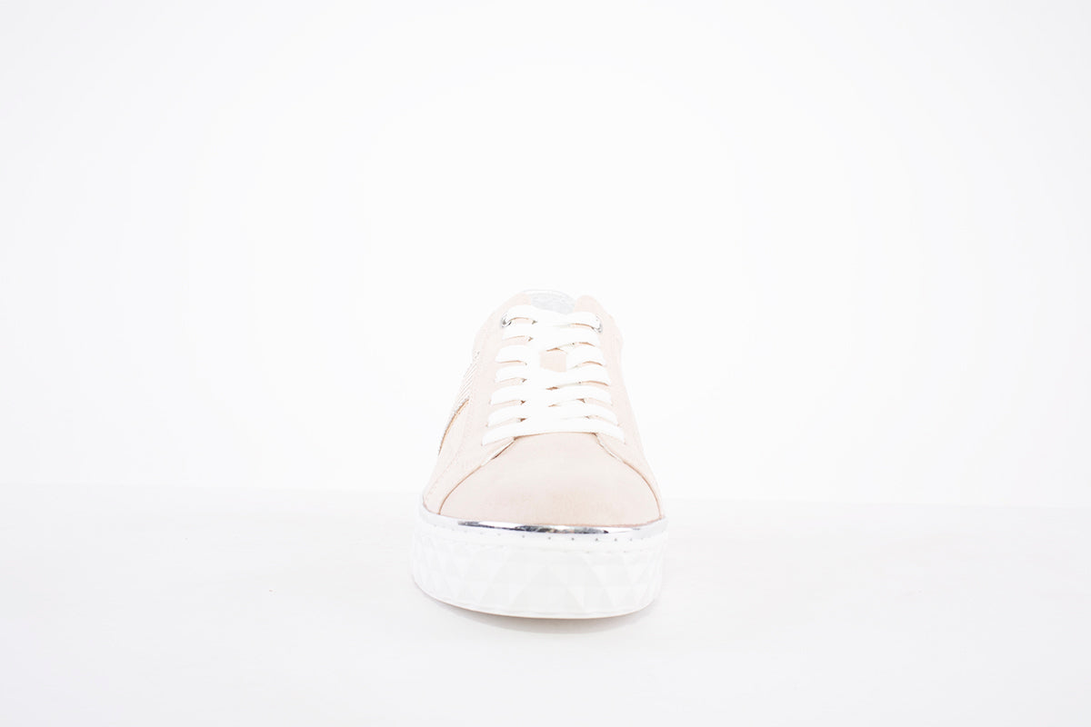 MARCO TOZZI - 23710-523 LACED FASHION SHOE WITH SILVER DETAIL - PINK