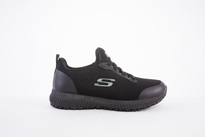 SKECHERS- 77222EC WORK:SQUAD SR-SLIP RESISTANT LACED TRAINER - BLACK
