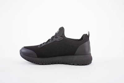 SKECHERS- 77222EC WORK:SQUAD SR-SLIP RESISTANT LACED TRAINER - BLACK