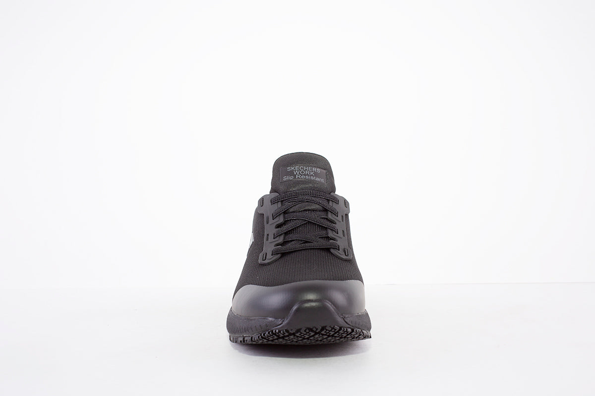 SKECHERS- 77222EC WORK:SQUAD SR-SLIP RESISTANT LACED TRAINER - BLACK