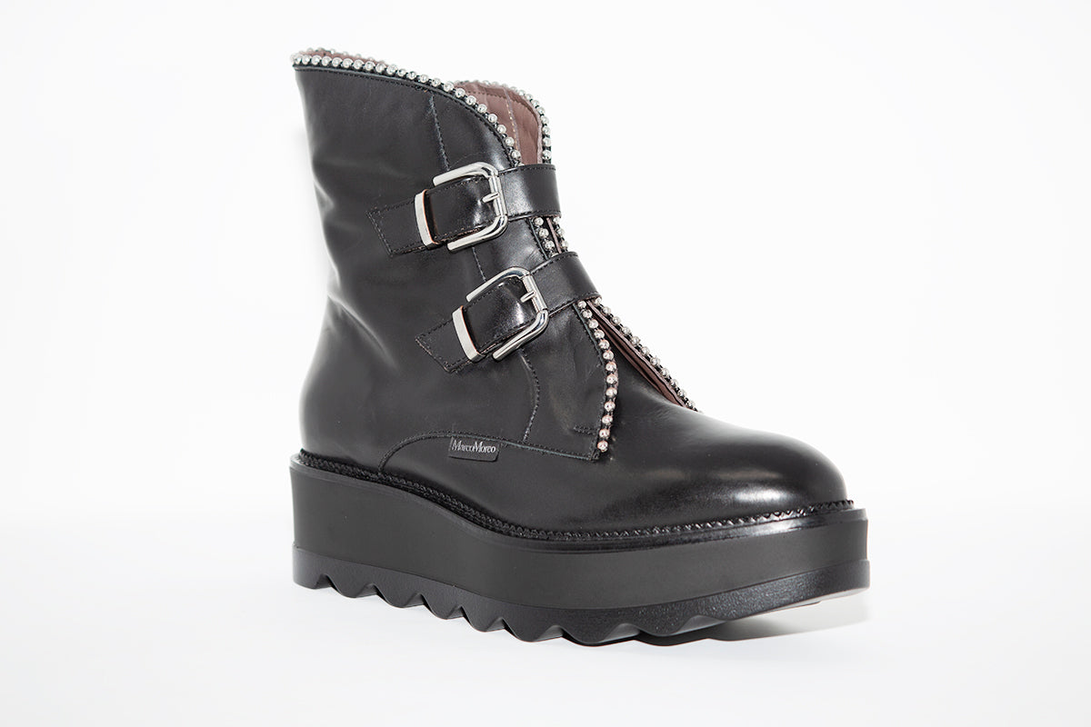 MARCO MOREO - L114 WEDGE BUCKLE BOOT - BLACK