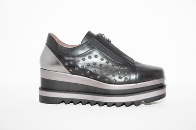 MARCO MOREO - L195 WEDGE SHOE - BLACK LEATHER