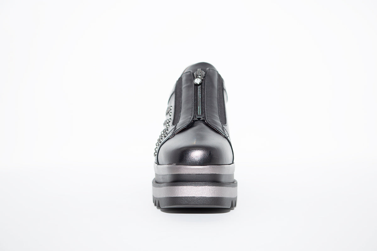 MARCO MOREO - L195 WEDGE SHOE - BLACK LEATHER