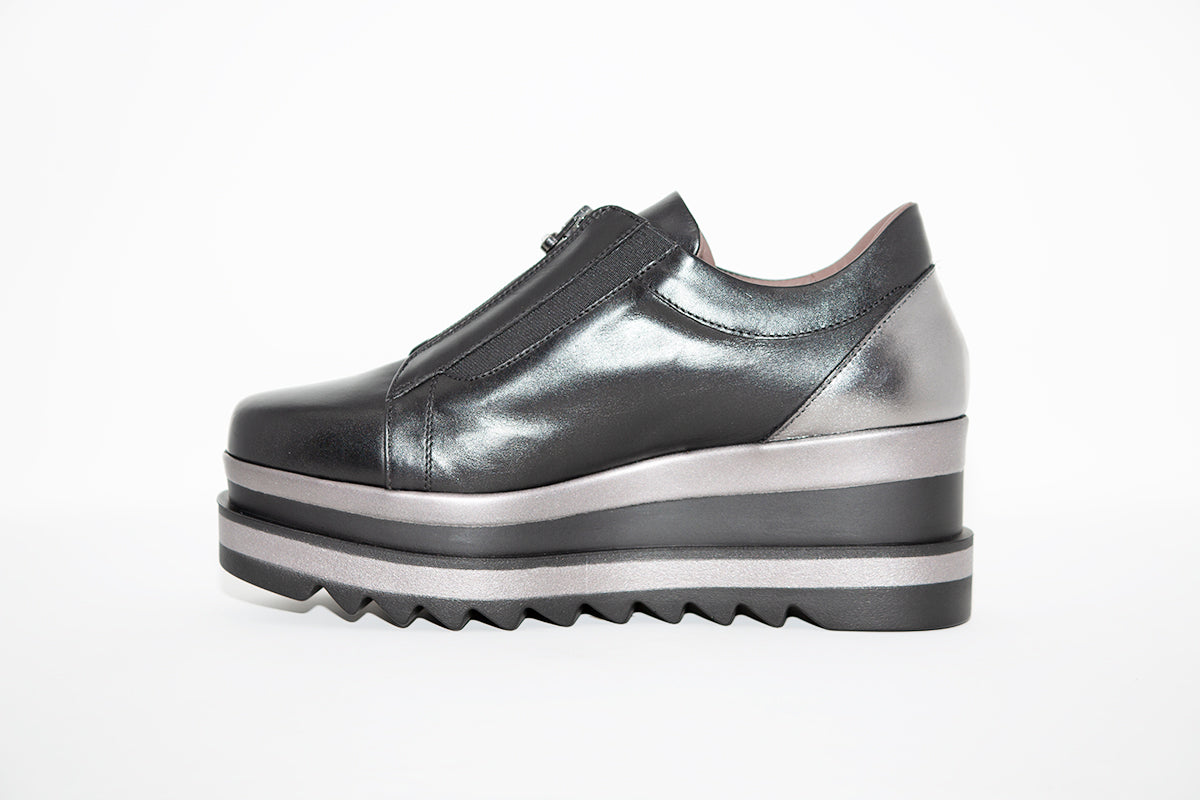 MARCO MOREO - L195 WEDGE SHOE - BLACK LEATHER