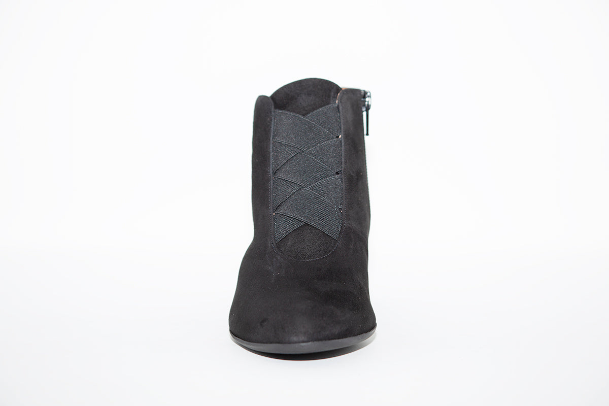 BRENDA ZARO - Navy Suede Block Heel Ankle Boot