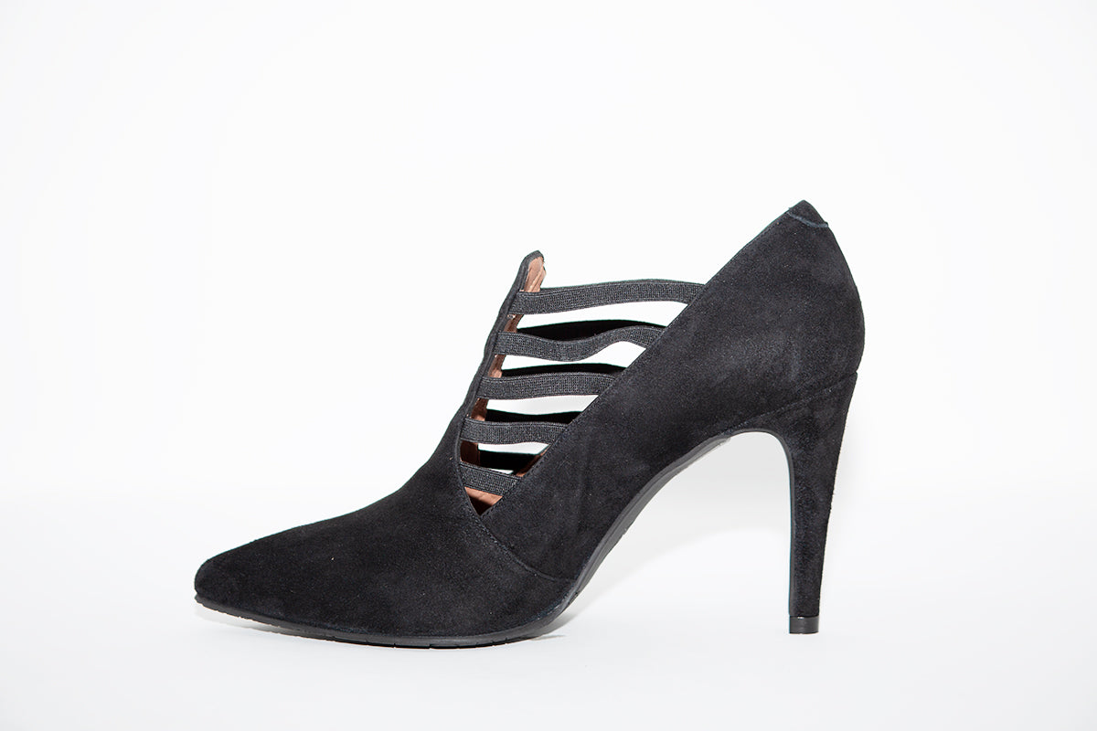 BRENDA ZARO - T3482A Black Suede Stiletto Shoe