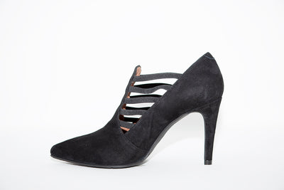 BRENDA ZARO - T3482A Black Suede Stiletto Shoe