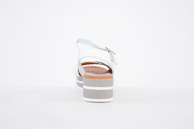 OH MY SANDALS - 5002 PLATFORM WEDGE BUCKLE STRAP FASHION SANDAL - WHITE