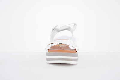 OH MY SANDALS - 5002 PLATFORM WEDGE BUCKLE STRAP FASHION SANDAL - WHITE