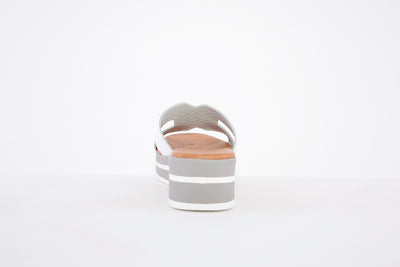 OH MY SANDALS - 5001 PLATFORM WEDGE FASHION MULE - WHITE