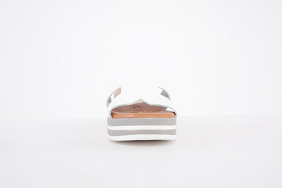 OH MY SANDALS - 5001 PLATFORM WEDGE FASHION MULE - WHITE