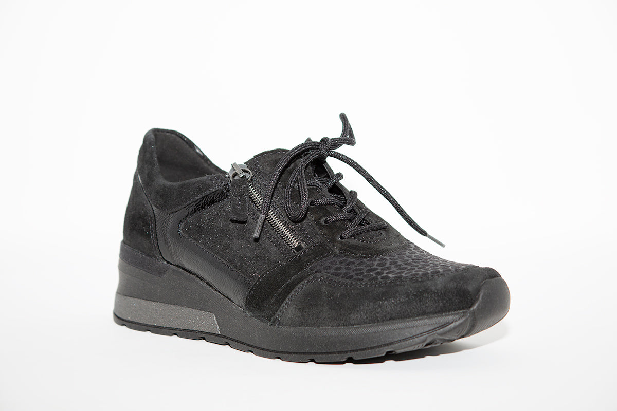 WALDLAUFER - 939H01 CLARA LACED COMFORT SHOE - BLACK