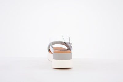 OH MY SANDALS- 4997 PLATFORM WEDGE BUCKLE STRAP FASHION SANDAL - WHITE