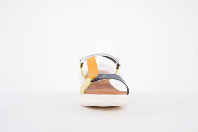 OH MY SANDALS- 4993 LOW WEDGE VELCRO STRAP FASHION SANDAL - NAVY MIX