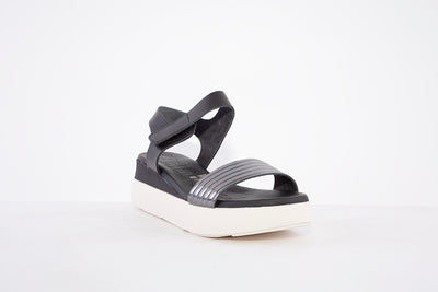 OH MY SANDALS - 5000 PLATFORM WEDGE VELCRO STRAP FASHION SANDAL - BLACK