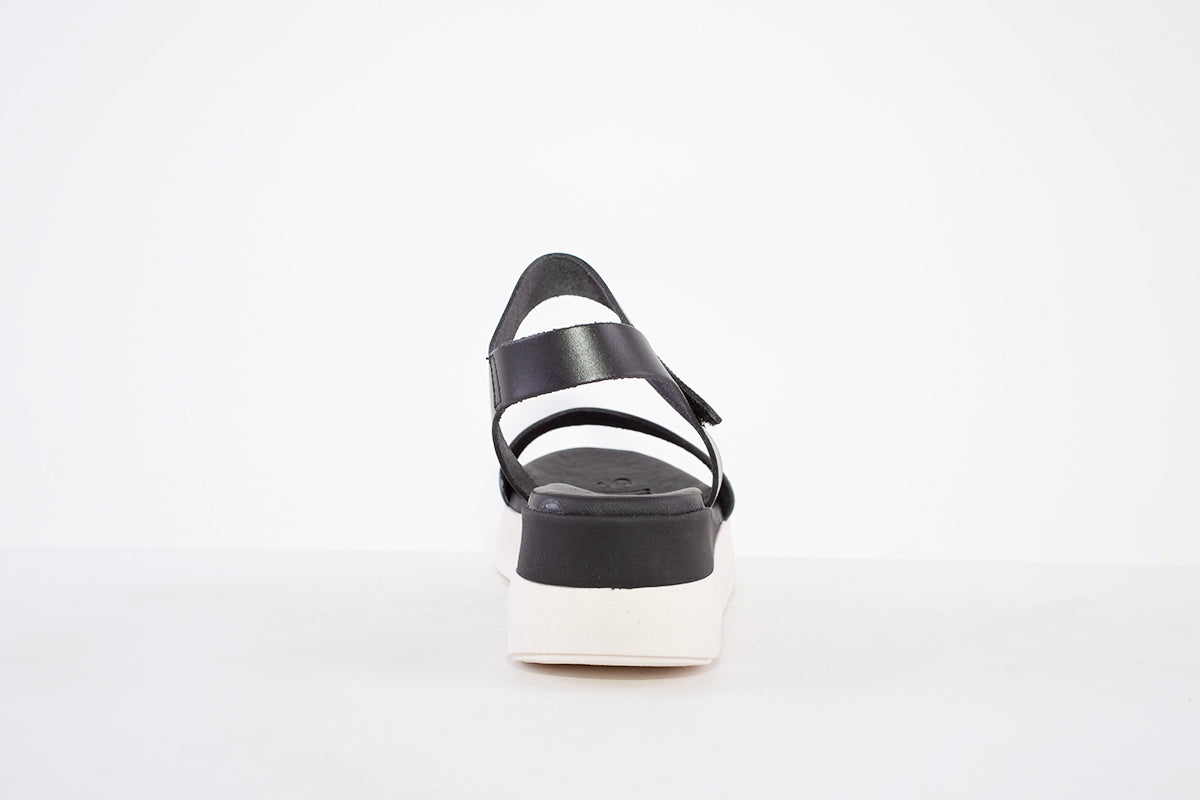 OH MY SANDALS - 5000 PLATFORM WEDGE VELCRO STRAP FASHION SANDAL - BLACK