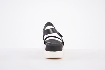 OH MY SANDALS - 5000 PLATFORM WEDGE VELCRO STRAP FASHION SANDAL - BLACK