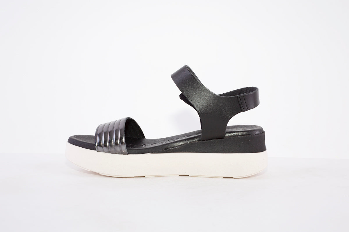 OH MY SANDALS - 5000 PLATFORM WEDGE VELCRO STRAP FASHION SANDAL - BLACK