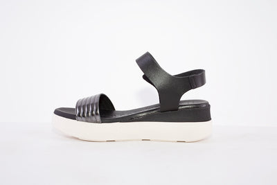 OH MY SANDALS - 5000 PLATFORM WEDGE VELCRO STRAP FASHION SANDAL - BLACK