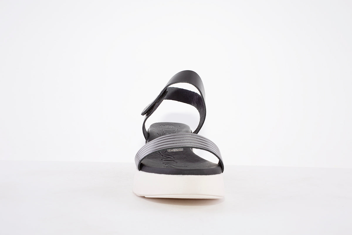 OH MY SANDALS - 5000 PLATFORM WEDGE VELCRO STRAP FASHION SANDAL - BLACK