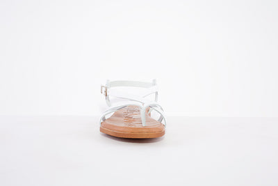 OH MY SANDALS -4952  FLAT STRAP FASHION SANDAL - WHITE