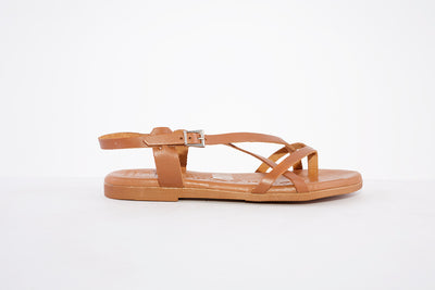 OH MY SANDALS - 4952 FLAT STRAP FASHION SANDAL - TAN