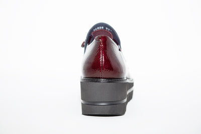 CALLAGHAN - 14828 SLIP-ON CASUAL WEDGE SHOE - BURGANDY PATENT