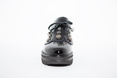 CALLAGHAN - 14828 SLIP-ON CASUAL WEDGE SHOE - BLACK PATENT
